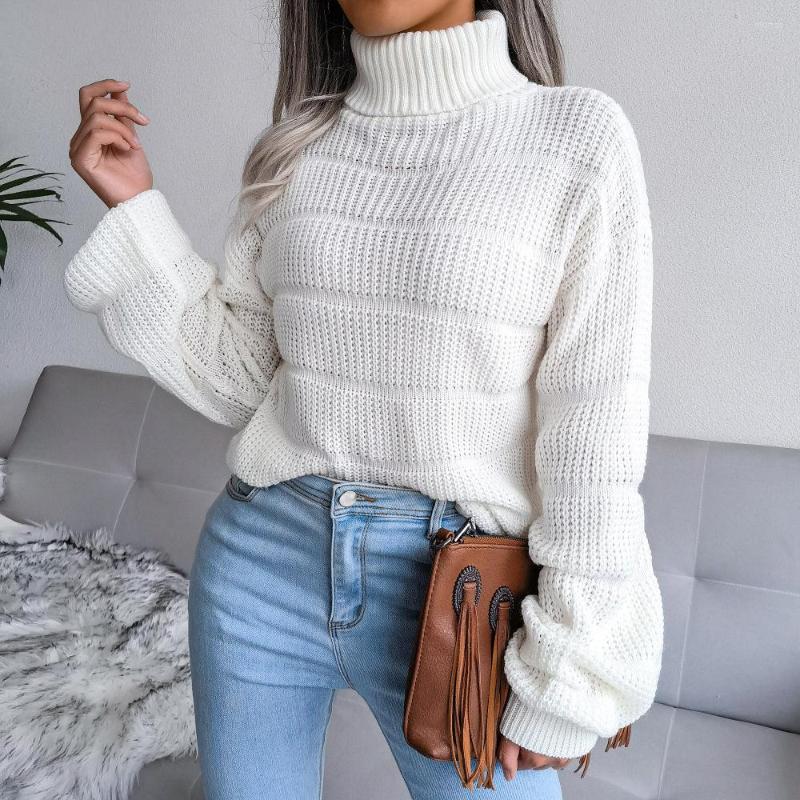 

Women's Sweaters Knitted Sweater Women Turtleneck Pullovers 2022 Fashion Hollow Out Long Sleeve For Jumper, Blue