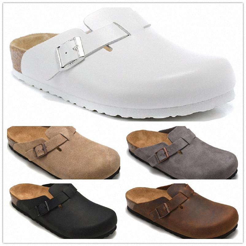 

New Boston Cork slippers shoe Women mens flip flops outdoor beach sandals buckles designers lazy Casual shoes lovers Flat slippers With box Size 35-45 b0yJ#, 10