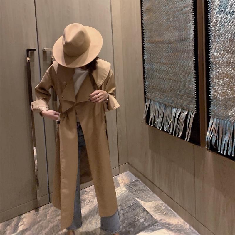 

Women' Trench Coats Windbreaker Women' Middle Long 2022 Spring Coat Temperament Korean Version Big Lapel Profile Women, Khaki