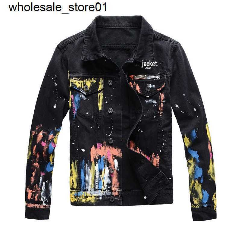 

new Men's Jackets designer Graffiti fashion brand amirs Streetwear Jackets, Black