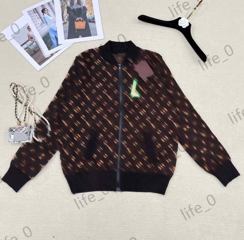 

Brand Womens Sweaters Full-body Printed Lettered Logo Embroidery Tops Round Collar Zipper Commuting Casual Joker Knitwears Warm Fashion Designer Cardigan 1970, 16