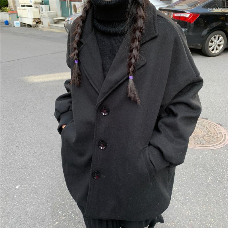 

Women's Vests Winter Versatile Suit Collar Loose Thickening Cotton Sandwich Warm Medium Long Coat Solid Color Simple Fashion Women's, Black