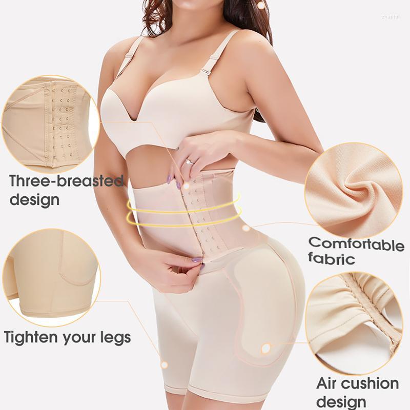 

Women' Shapers Women' Womens Padded Shapewear Hip Enhancer Shorts High Waist Body Shaper Panty Pad BuLifter Trainer Tummy Control, Black