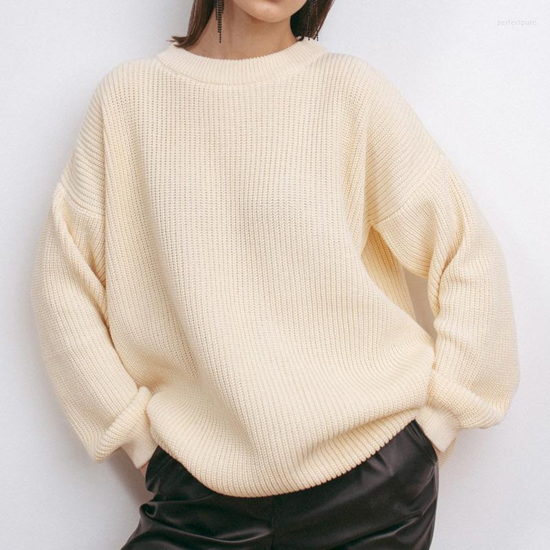 

Women's Sweaters 2022 Women's Knitted Sweater Autumn Winter Elegant Jumper Oversized Pullover O Neck Casual Pull Femme Vintage Long Knit, Black