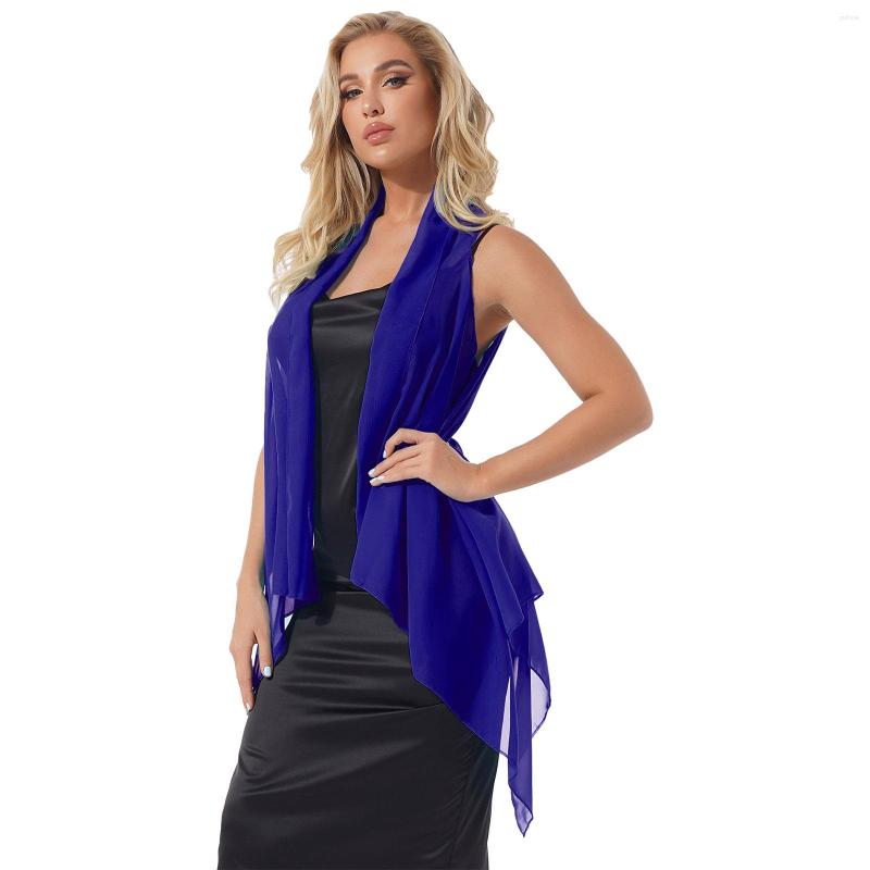 

Women's Vests Summer Chiffon Blouse Beige Cardigan Long Beach White Tops Office Lady Fashion Party Asymmetric Cape Shawl Clothing 2022, Black