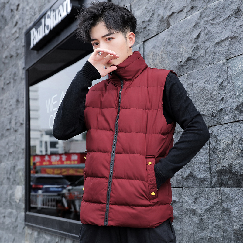 

Men's Vests Men'S Vest Autumn And Winter Trend All Kinds Of Work Clothes Down Cotton Clothes Handsome Warm Shoulder Boy Vest Jacket Korean 220930, Black3672