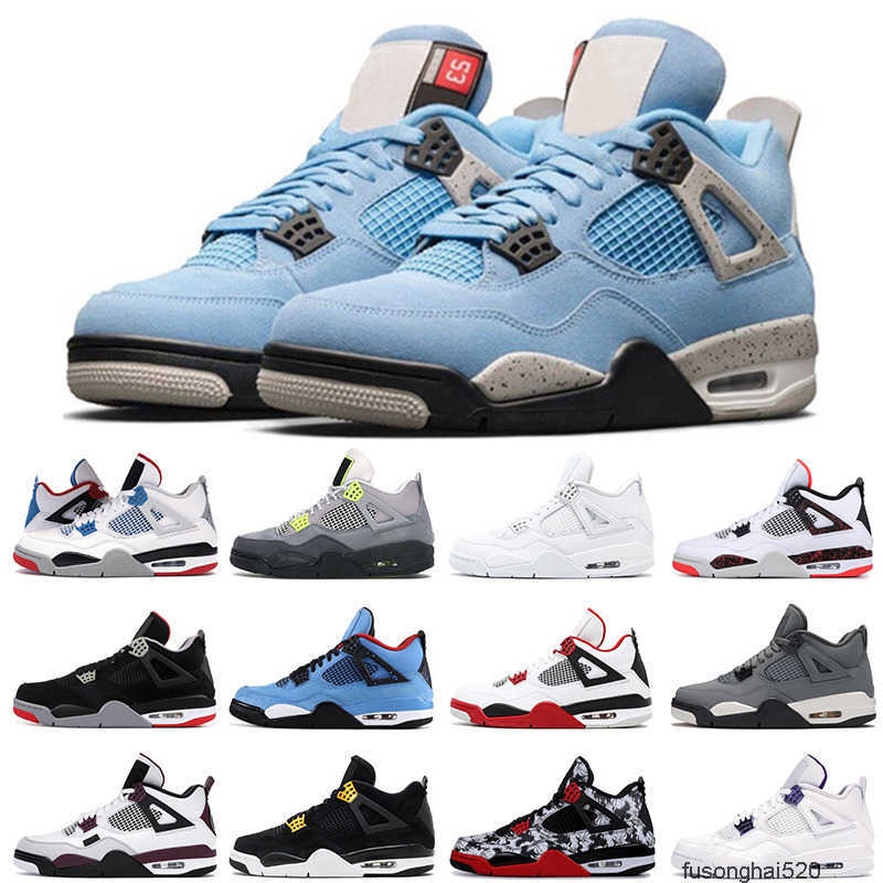 

2022 4 Fired Red University Blue Basketball Shoes Cool Grey Bred Tattoo What The Mens Sneakers Spor jordens JORDON, 1 university blue