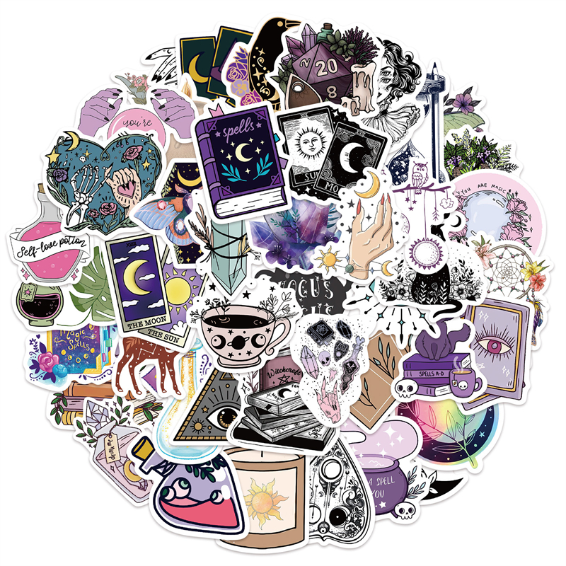 

50Pcs Witchy Stickers Apothecary Magic Goth Aesthetic Stickers, Multi colors
