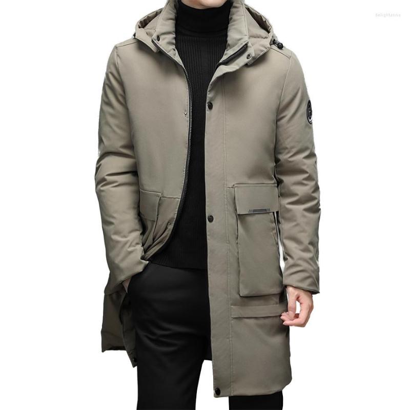 

Men's Down Winter Jacket Men 2022 Long Section Casual Thicken Cotton Parka Hooded Outwear Windproof Warm Coat Hoodies Plus Size 4XL, Khaki