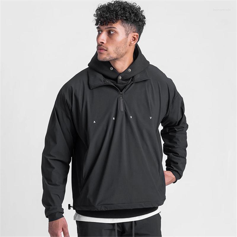 

Men's Hoodies Men's & Sweatshirts Zipper Collar Quick Dry Thin Spring Autumn Hoody Gym Tracksuits Brand Clothing Pullover Men, Black