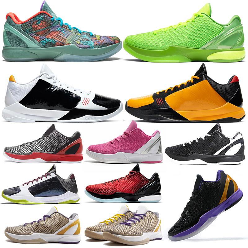 

Mamba 6 Men Basketball Shoes Protro Grinch Prelude Designer Trainers sneakers Mambacita Alternate Bruce Lee White Clubpurple Delsol Bred Chaos