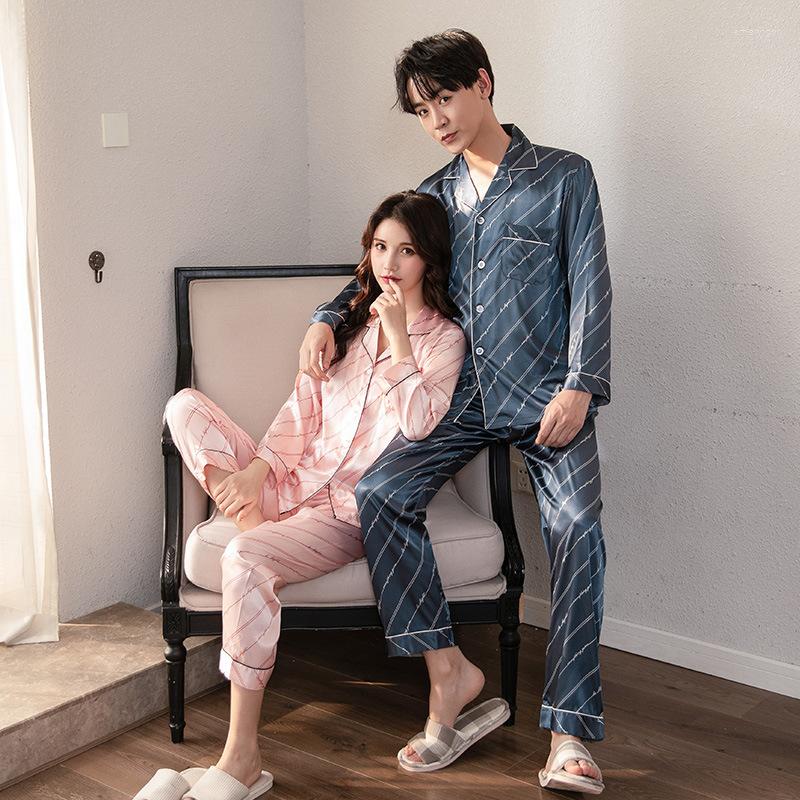 

Men's Sleepwear Lovers Kimono Robe Gown Pyjamas Suit Print Pajamas Set 2PCS Shirt&Pants Satin Casual Intimate Lingerie Homewear 3XL, Women 2