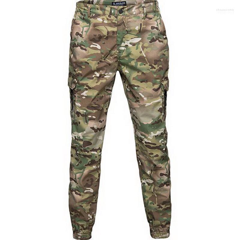 

Men's Pants Men Fashion Casual Camouflage Tactical Military Suitable Small Feet Trousers Cargo Men's, Black
