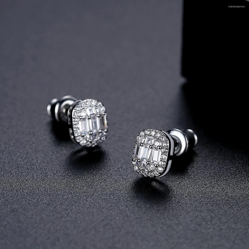 

Stud Earrings Funmode Korean Version Of Simple Geometric Rock Candy Series Zircon Small And Cold Style Women FE402
