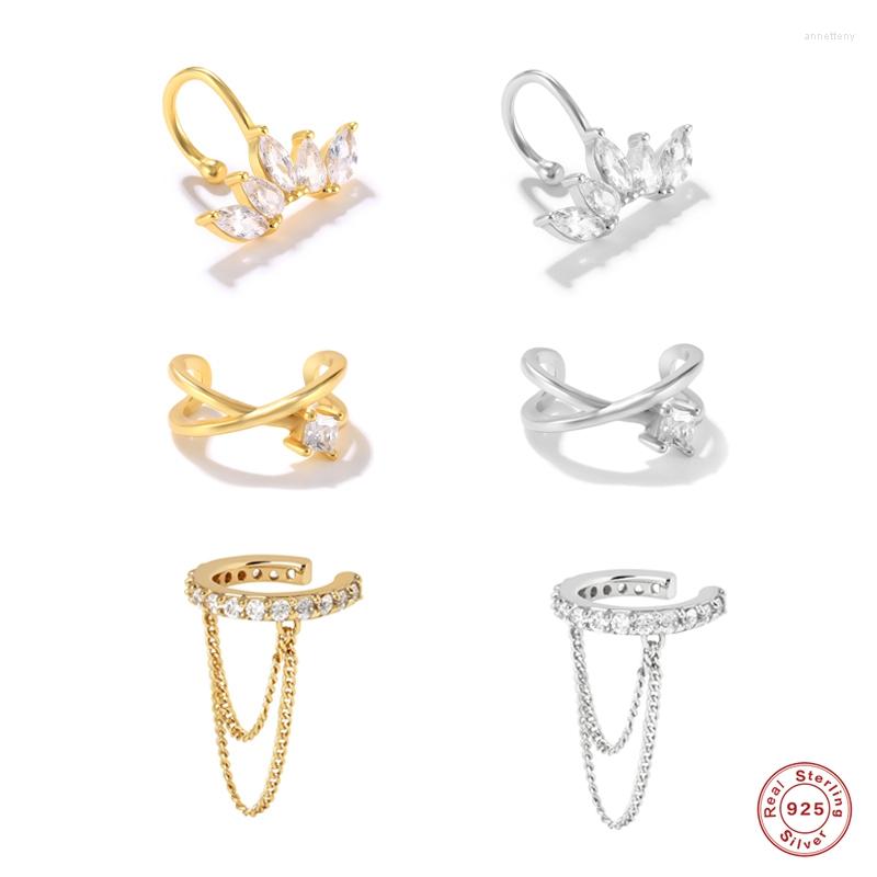 

Backs Earrings Minimalist Ear Cuffs Fake Cartilage For Women Bling Zircon 1pcs Clip Without Piercing Cuff Earring Jewerly