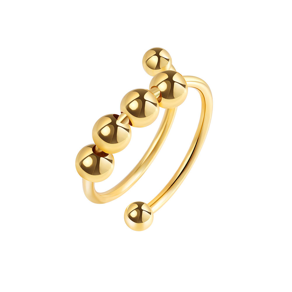 

Fidget Anxiety Band Rings for Women Adjustable Beads Spinner Ring Fashion Jewelry