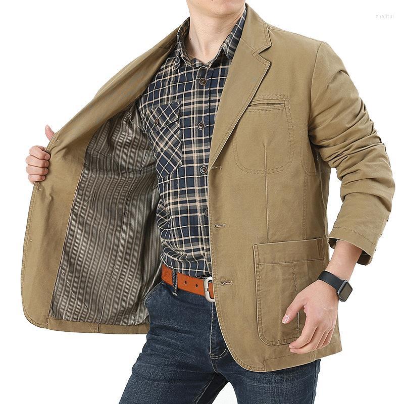 

Men's Jackets Men's Military Blazer Jacket Men Spring Autumn Casual Business Luxury Suit Coat Cotton Bomber Flight Army Jaqueta, Khaki