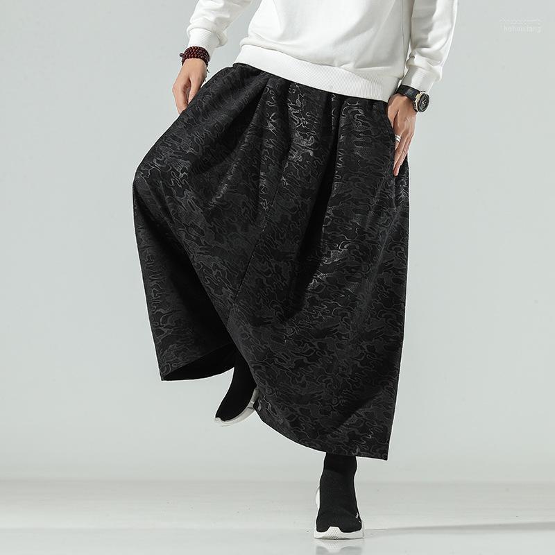 

Men's Pants Men Clothing 2022 Chinese Style Embroidered Big Baggy Loose Size Crotch Solid Color Men's, Black