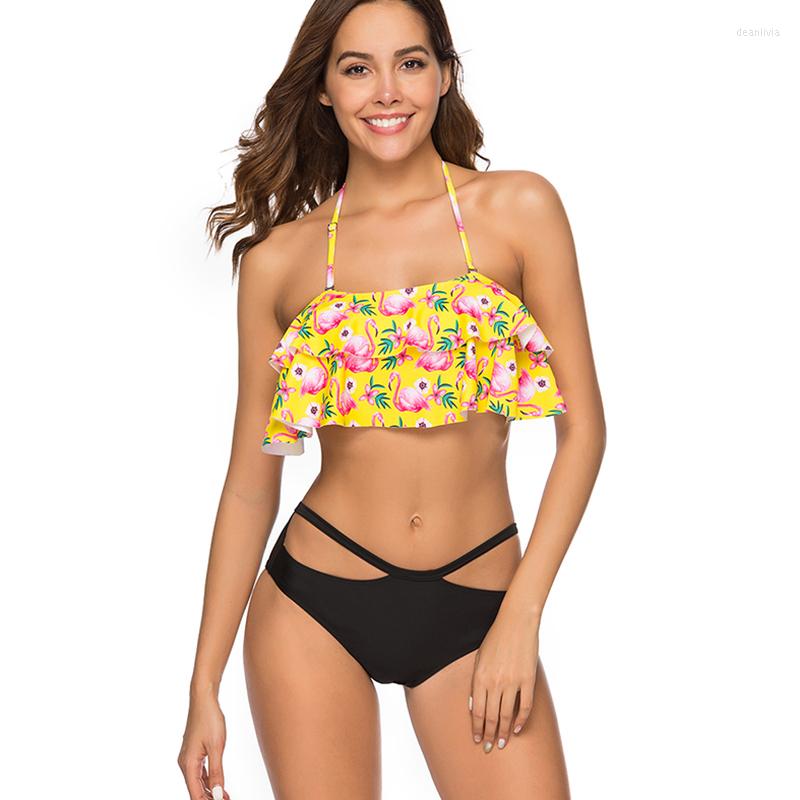 

Women' Swimwear 2022 Sexy Bikinis Women Swimsuit High Waist Bathing Suit Floral P Push Up Bikini Set Vintage Beach Wear Biquini