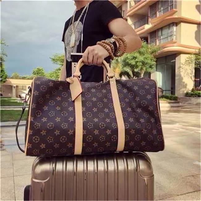

2022 Duffel Bags men travel duffle bags brand designer luggage handbags With lock large capacity sport bag size55CM, Old flower