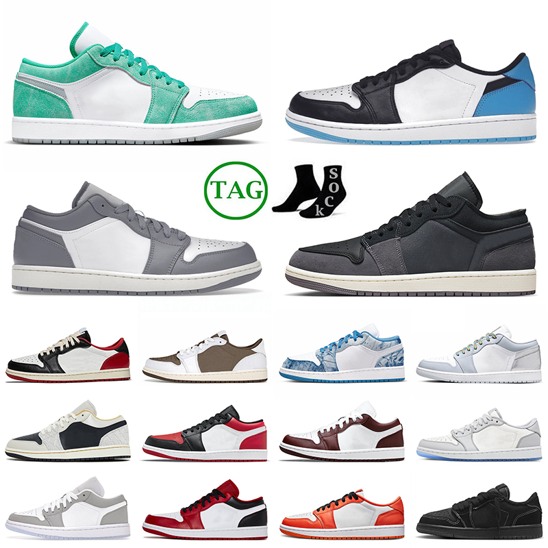 

New Emerald 1 1s Low Basketball Shoes Women Jumpman Craft Inside Out Black True Blue Bronze Eclipse Shadow Toe Trainers Sports Tear Away Silver Designer Sneakers Men, 36-46 beaded