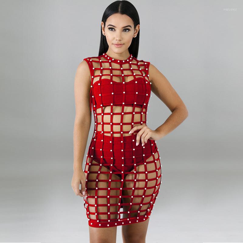 

Women' Tracksuits 2022 Arrival Sexy Club Young Solid Open 2 Piece Underwears Tank Hollow Out Mini Dress Skinny Women 3 Set, Black