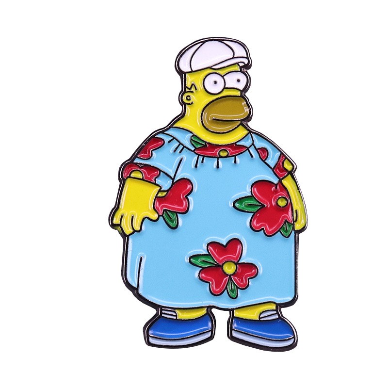 

Chubby Homer Simpson Badge Cute Cartoon Cosplay Anime Pin Clothes Backpack Accessories Fashion Jewelry Funny Christmas Gift, As picture
