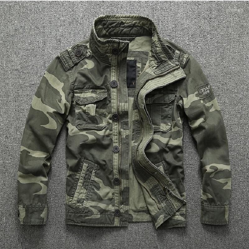

Men' Jackets Men' Mens Fashion Camouflage Work Jacket Large Size Multi-pocket Military Autumn/Winter Outdoor Sports Outerwear, Army green