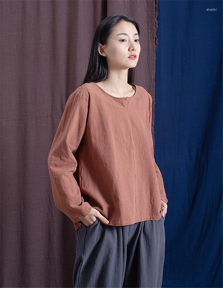 

Women's Blouses Women's & Shirts Women Loose Linen Blouse Ladies Irregular Length Tops Shirt Female Pullovers 2022 Spring Autumn, Black