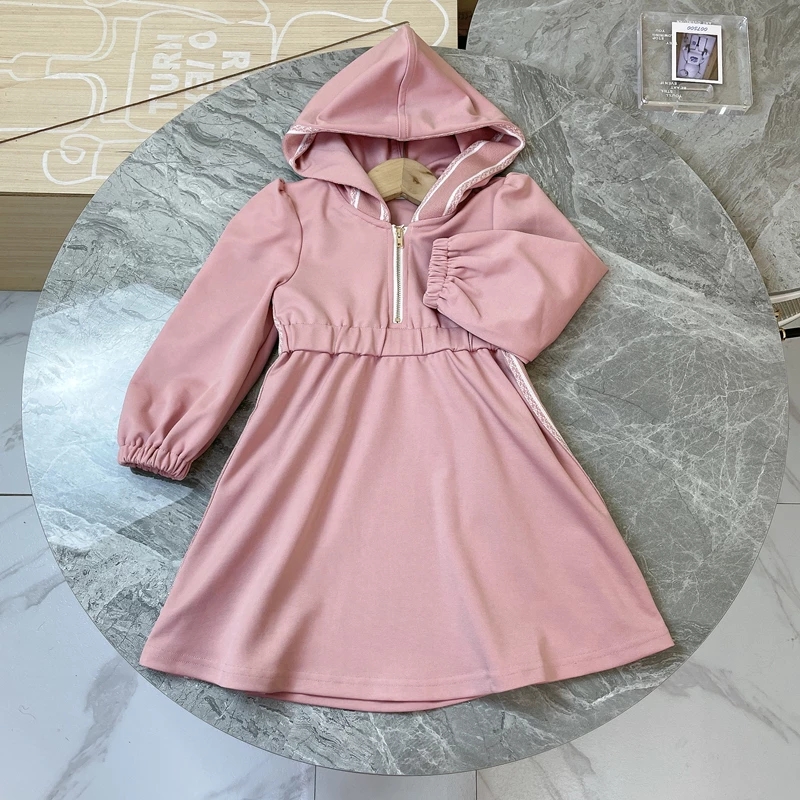 

Brand Designer Kids Clothes for Girls Dresses Fall 2022 Luxury Fashion Children Hoodies Casual Wear Girl Dress Autumn Costumes, Prussian blue