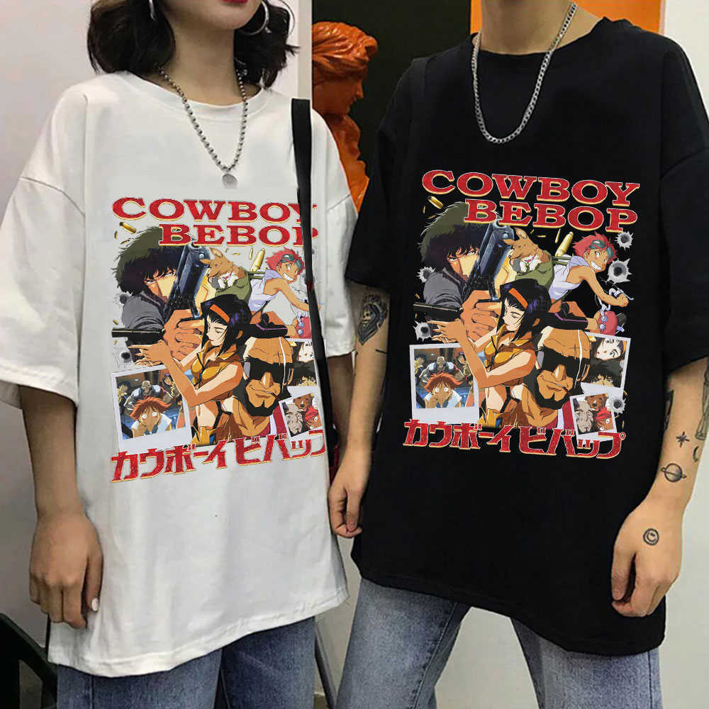 

Cool Cowboy Bebop T Shirts Men Short Sleeve Casual Anime Space Spike Japanese Manga Jet Faye Tshirt O-neck Cotton Tee Tops Merch, Red