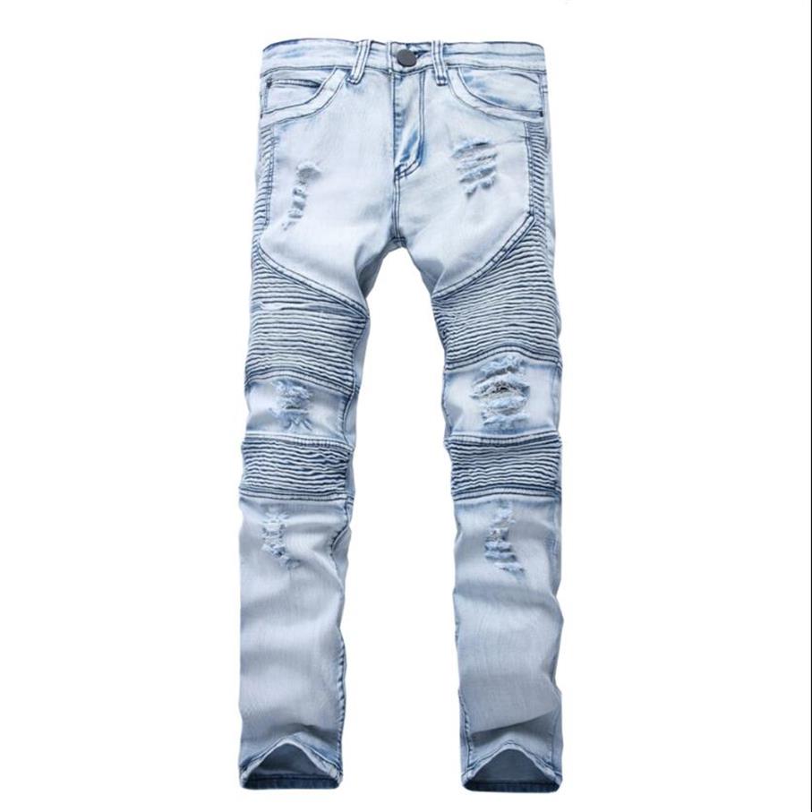 

2021 Represent clothing pants slp blue black destroyed mens slim denim straight biker skinny jeans men ripped jeans260m