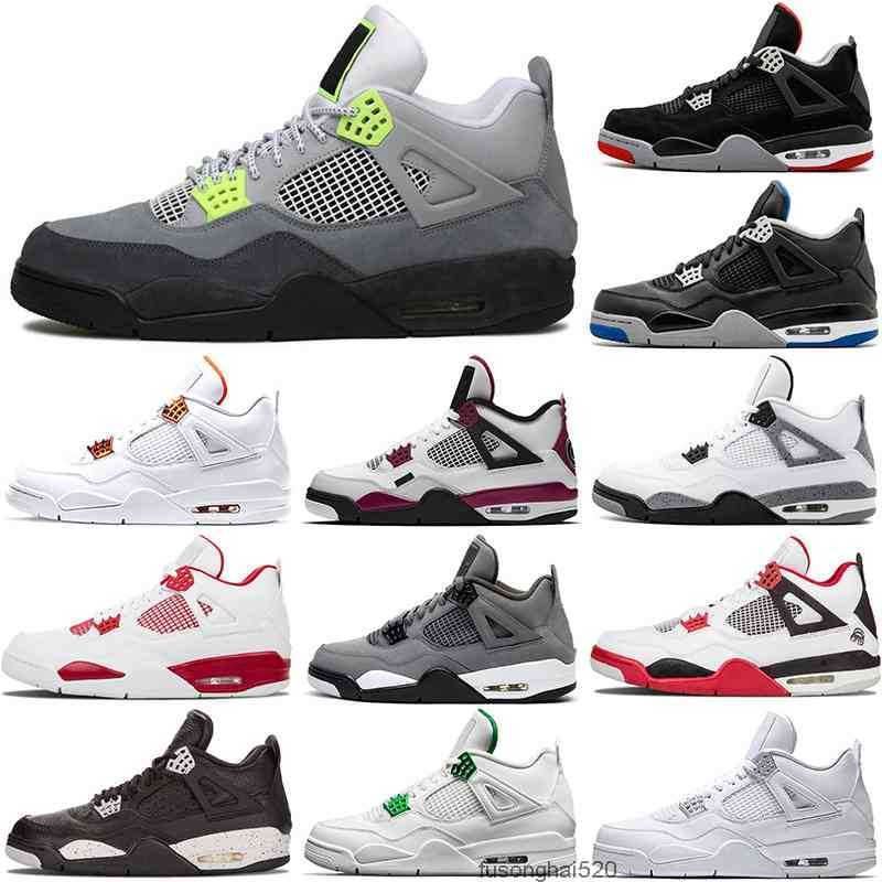 

2022 2021 hotting men high basketball shoes 4 4s Black Cat court purple University Red Neon bred Alternate Motorsport orange metallic White JORDON