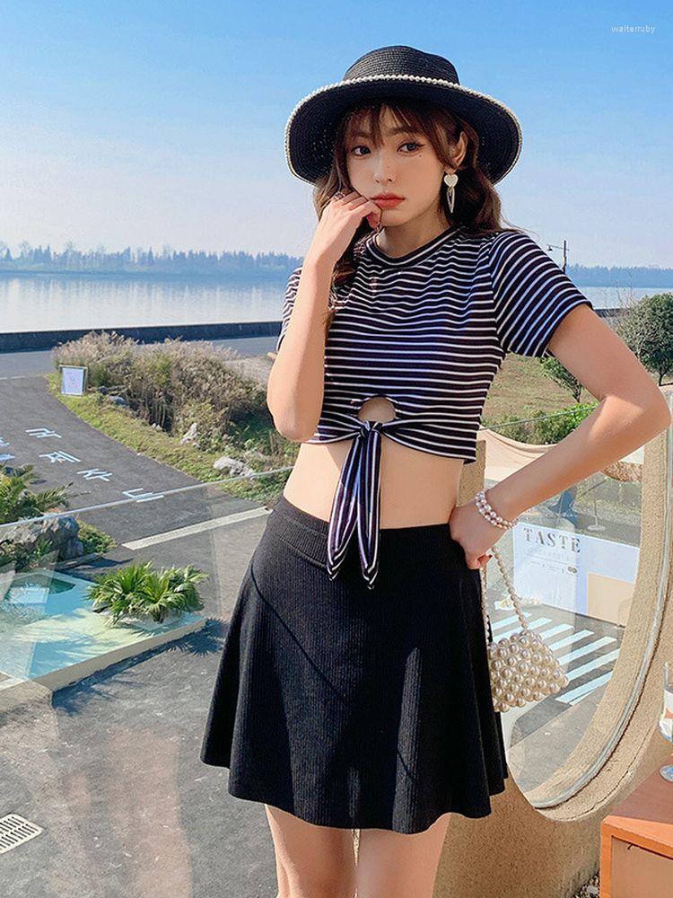 

Women's Swimwear Puku Juzg Swimsuit Summer 2022 Split Skirt Style Bikini Two-piece Slimming Fashion Spring Chest Gathered Women, White