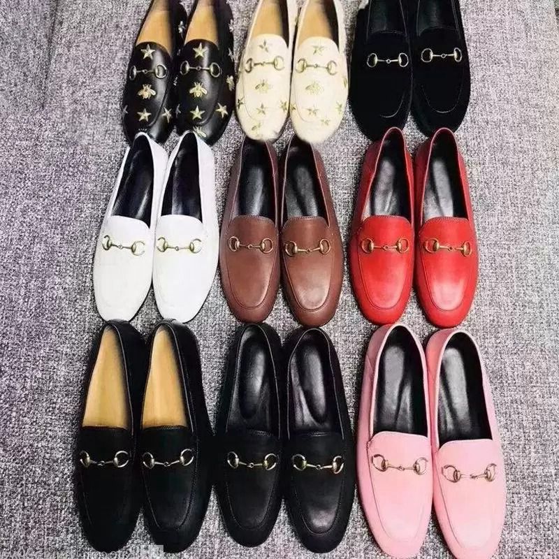 

Dress Shoes Casual Shoe Mules Princetown Lazy Slides Loafers Classic Women Flat Authentic Cowhide Metal Buckle Lady Leather Men Printed Trample 100% Large Size, 33