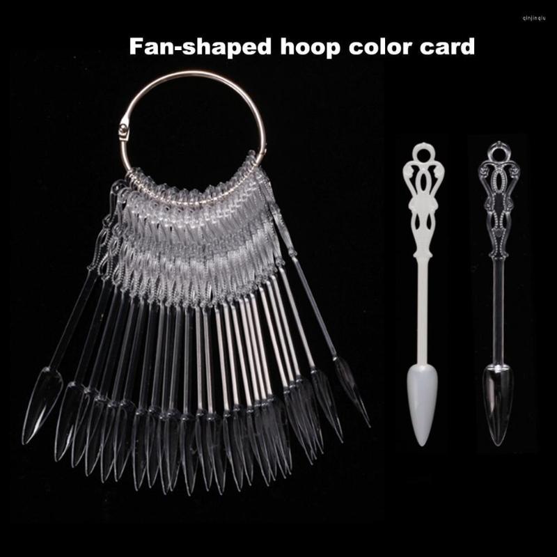 

False Nails Extend Transparent Nail Art Polish Gel Tip Practice Display Fan For Beauty, Natural color