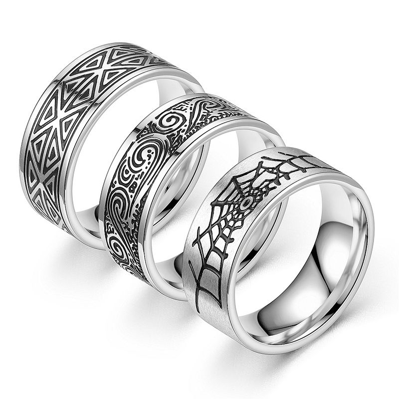 

Classic Men Titanium Steel Band Ring Finger Rings For Men 8Mm Jewelry gift