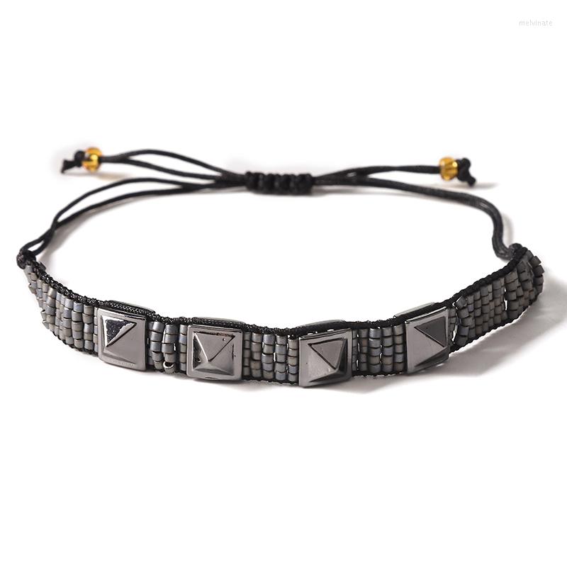 

Strand BLUESTAR Vintage MIYUKI Gold Rivet Woven Bracelet Women Fashion DIY Jewelry Accessories Gift