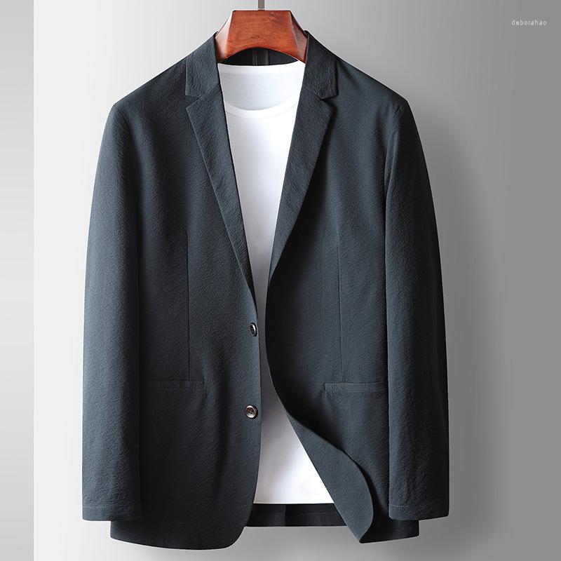 

Men's Suits Mens Suit Jacket Slightly Wrinkled Business Casual Blazer Autumn Men Clothing 2022 High Quality Single-Breasted Costume Homme, Black