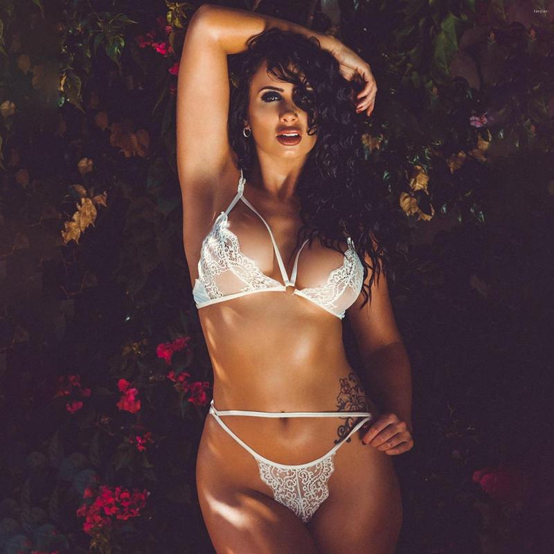 

Bras Sets 2pcs Lace Bra And Panty Set Women Sexy Underwear Crop Top Bodysuit G-String Lingerie Erotic Plus Size Bralette 2XL
