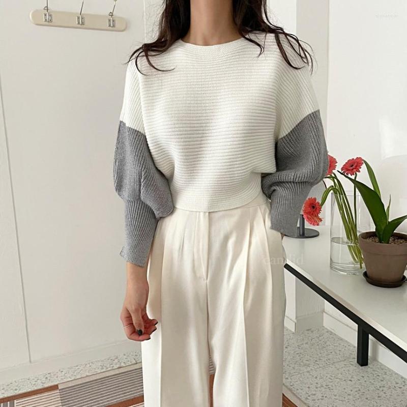 

Women's Sweaters Fashion Sweater 2022 Winter Women's Pullover Knitted Loose Cropped Tops Lantern Sleeve Elegant Jumpers Female All-match, Pink