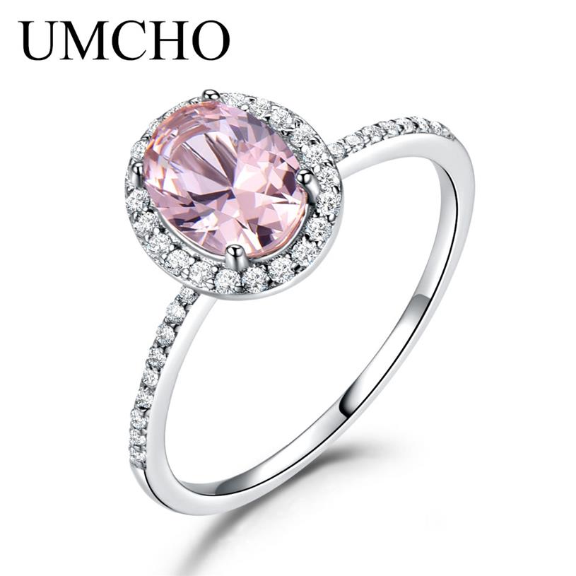 

925 Sterling Silver Ring Oval Classic Pink Sapphire Rings For Women Engagement Wedding Party Gift Fine Jewelry246R