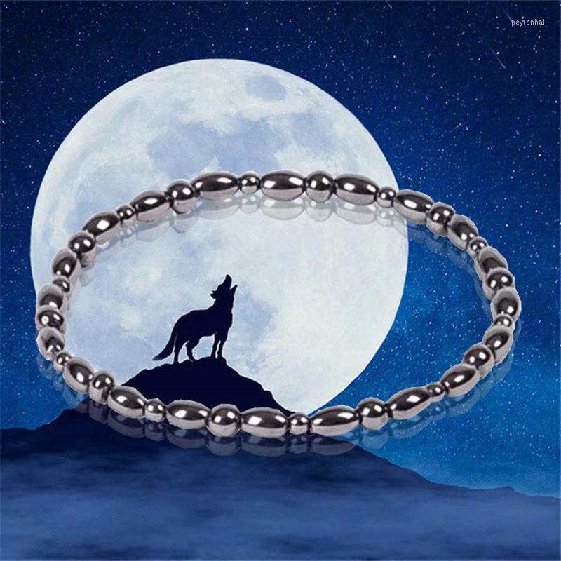 

Anklets Black Geometric Round Bead Anklet Bracelet Magnet Unisex Cuban Link Jewerly