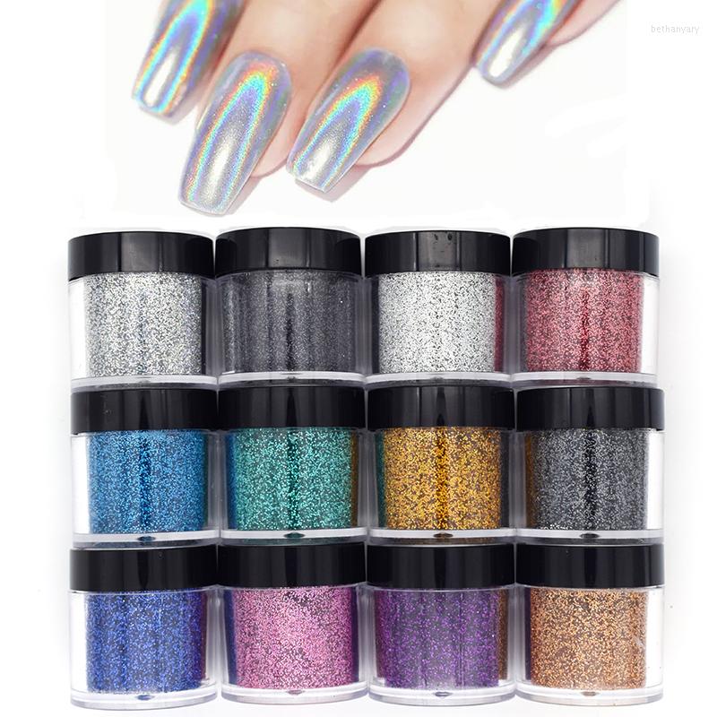 

Nail Glitter 1Box Holographic Laser Silver Pink Chrome Powder Shimmer Gel Polish Decor Flakes For Pigment Dust Accessories