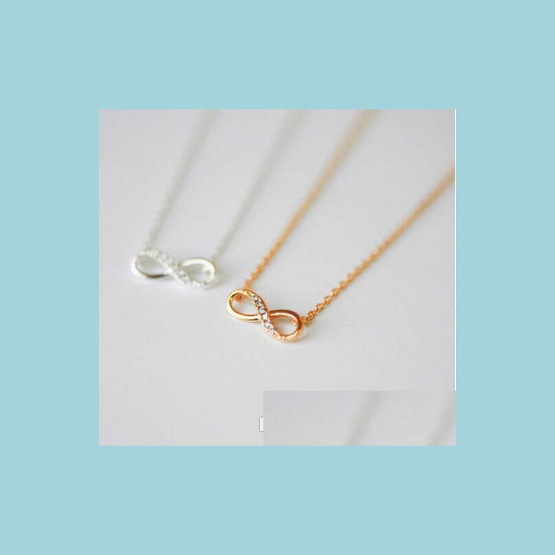 

Pendant Necklaces Fashion Crystal Love Infinity Pendant Necklaces Metal Link Chain For Women Forever Lovers Jewelry Gift Simp Bdehome Dhcaq