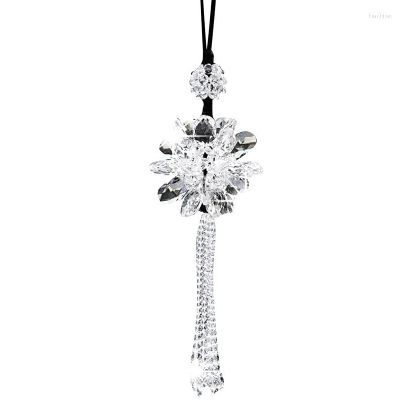 

Interior Decorations Car Accessories Crystal Flower Ornaments Rearview Mirror Pendant Decoration