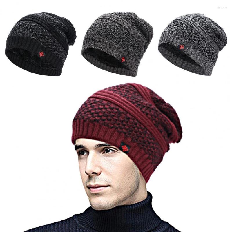 

Hats Men Winter Hat Knitted Breathable Keep Warm Stretchy Soft Everyday Wear Windproof Lengthened Plush Beanie Cap, Black