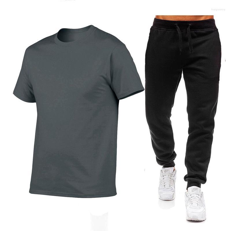 

Men' Tracksuits Men' 2022 Fashion Casual Sportswear Summer Suit Jogging Fitness T-shirt Pants 2-piece Set