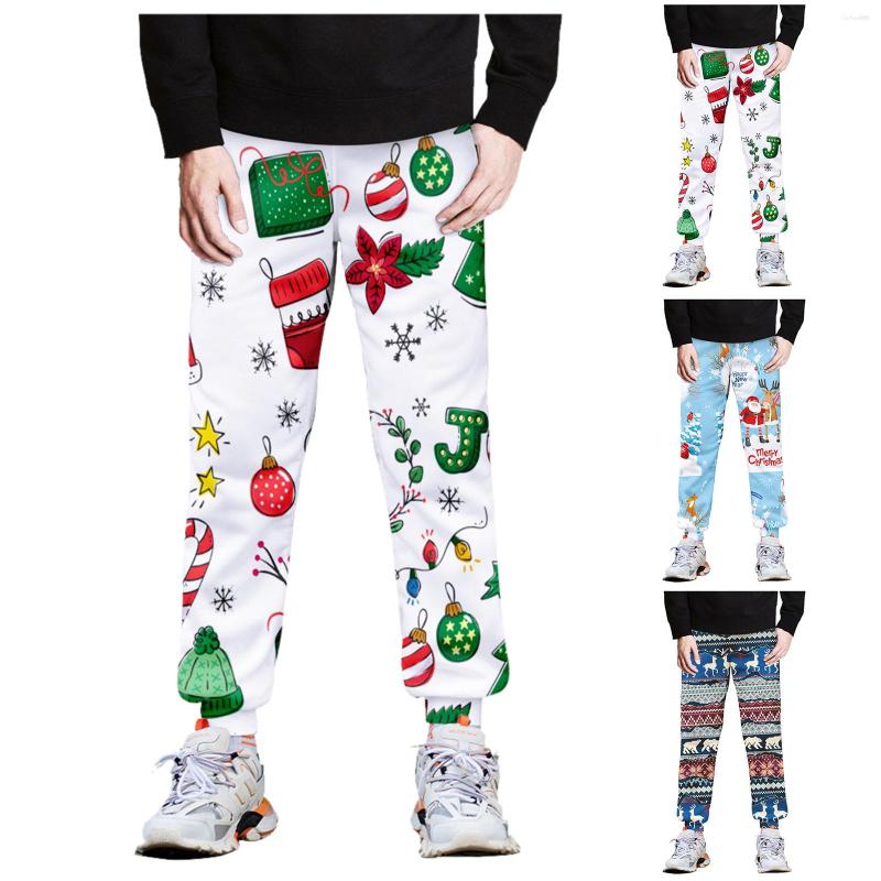 

Men's Pants Men's Winter Fashion Plus-Size Christmas Print Trend Foot Tracksuit Trousers Casual Streetwear Men Clothing
