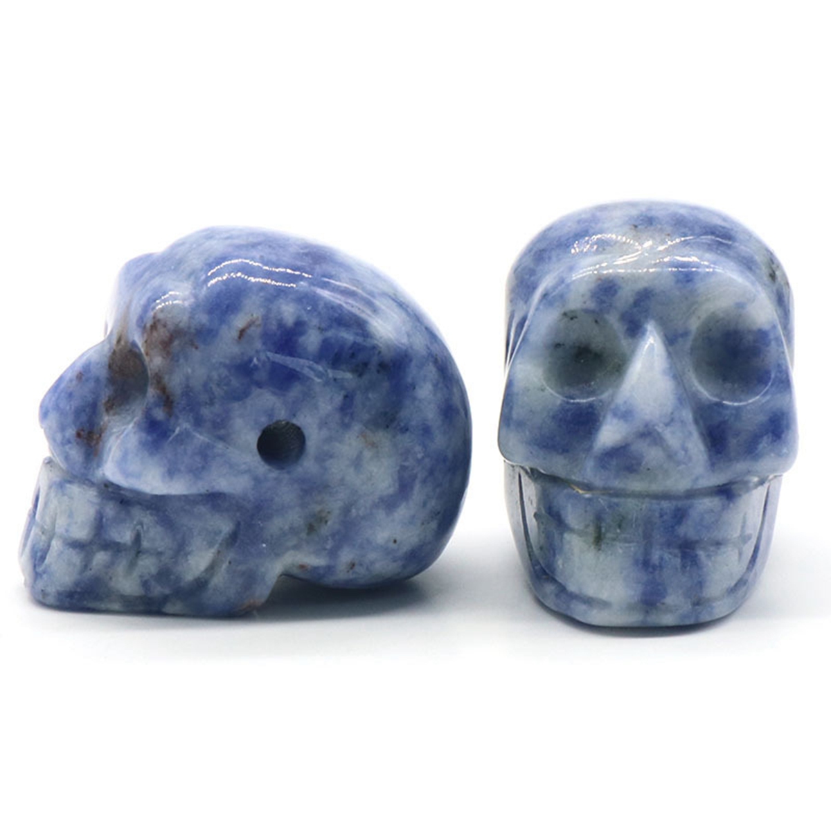 

23mm Natural Sodalite Skull Hand Carved Human Skull Head Sculpture Gemstone Carving